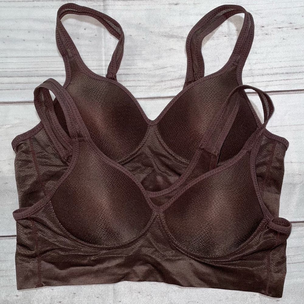 (L) The VOEM Women Bralette Set of 2 Sleep Bra Lounge Wirefree